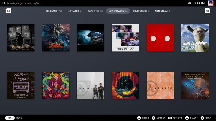 Video Game Soundtracks hit Steam Deck, but it doesn't work yet.